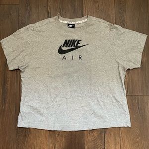 NIKE Air T-Shirt Womens Plus 1X Gray Loose Fit Tee